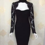 sensational Long Sleeves Turtleneck  Lace  Dress - Image 7