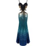 V neck 16Sash Hollowed Out fitted Dress size 6 to 40 - Image 2