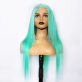 McKenna persain blue european Human hair ombre lace front 24" long straight Wig