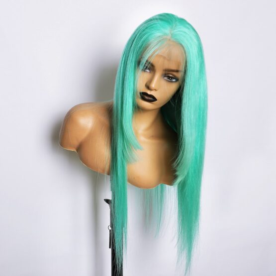 McKenna persain blue european Human hair ombre lace front 24" long straight Wig - Image 2