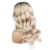 destiny blonde black lace front 100% Human Hair long straight ombre 24" Wig - Image 3