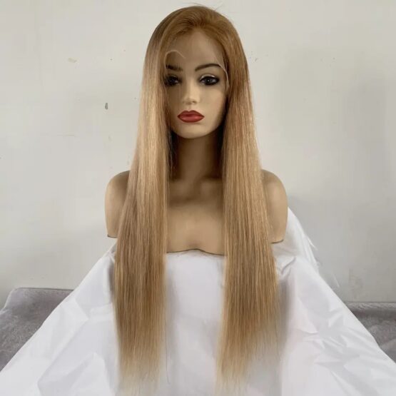 heaven blonde ombre lace front long wavy curly European 100% human hair wig