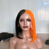 yam orange long thick 100% European human hair straight long wig - Image 2