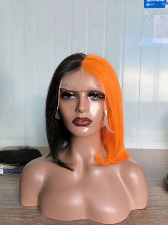 yam orange long thick 100% European human hair straight long wig