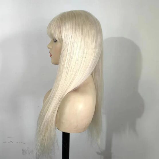 Lexi fringe bang blonde 613 straight long brazilian 100% Human Hair 24inch wig - Image 5