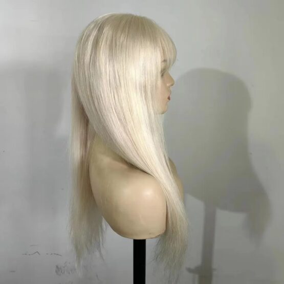 Lexi fringe bang blonde 613 straight long brazilian 100% Human Hair 24inch wig - Image 6