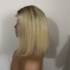 Alayah blonde 613 blonde black bob lob brazilian human hair lace front wig