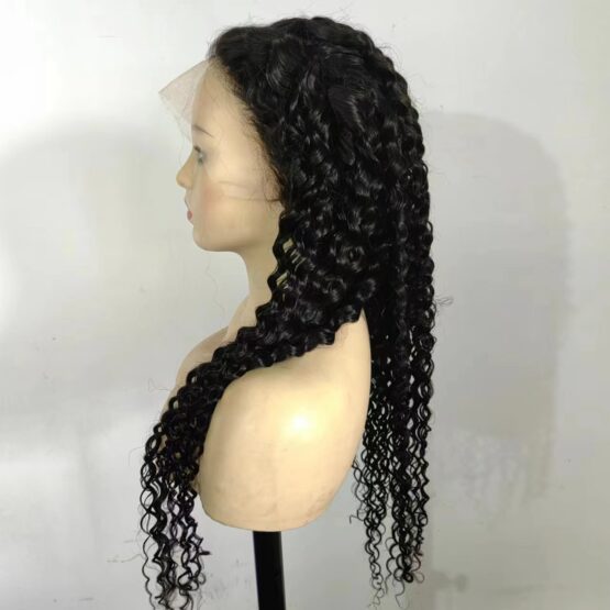 ophelia deep wave long 24inch curly brazilian 100% human hair lace front wig - Image 2