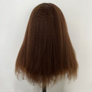 brown 4 kinky yaki straight ombre 100% human hair lace front wig - Image 3