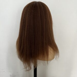 brown 4 kinky yaki straight ombre 100% human hair lace front wig - Image 5