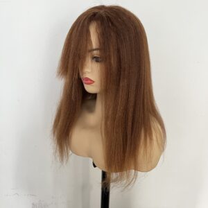 brown 4 kinky yaki straight ombre 100% human hair lace front wig