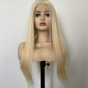 atomic blonde long blonde straight 613 brazilian 100% human hair lace front wig - Image 4