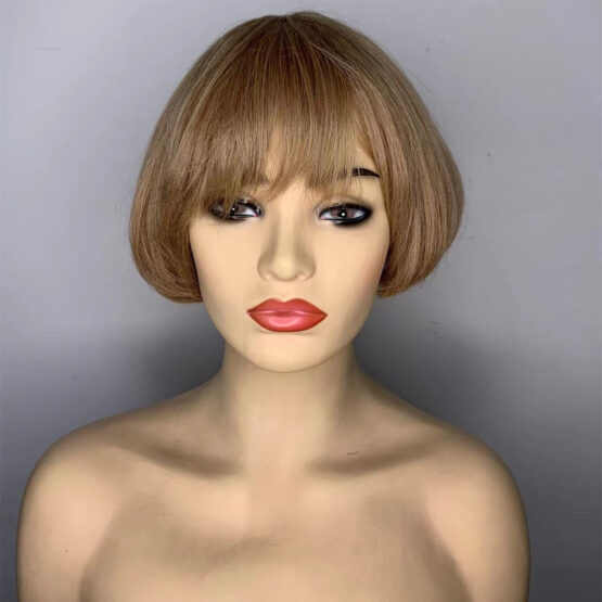 Blair Blonde black fringe ombre pixie bob straight European 100% Human Hair long wig