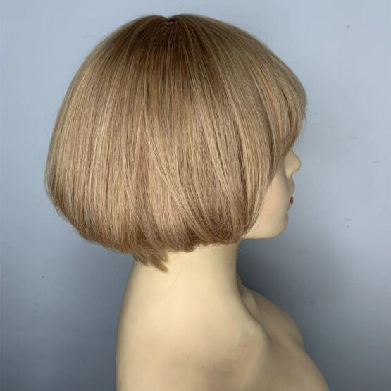 Blair Blonde black fringe ombre pixie bob straight European 100% Human Hair long wig - Image 3